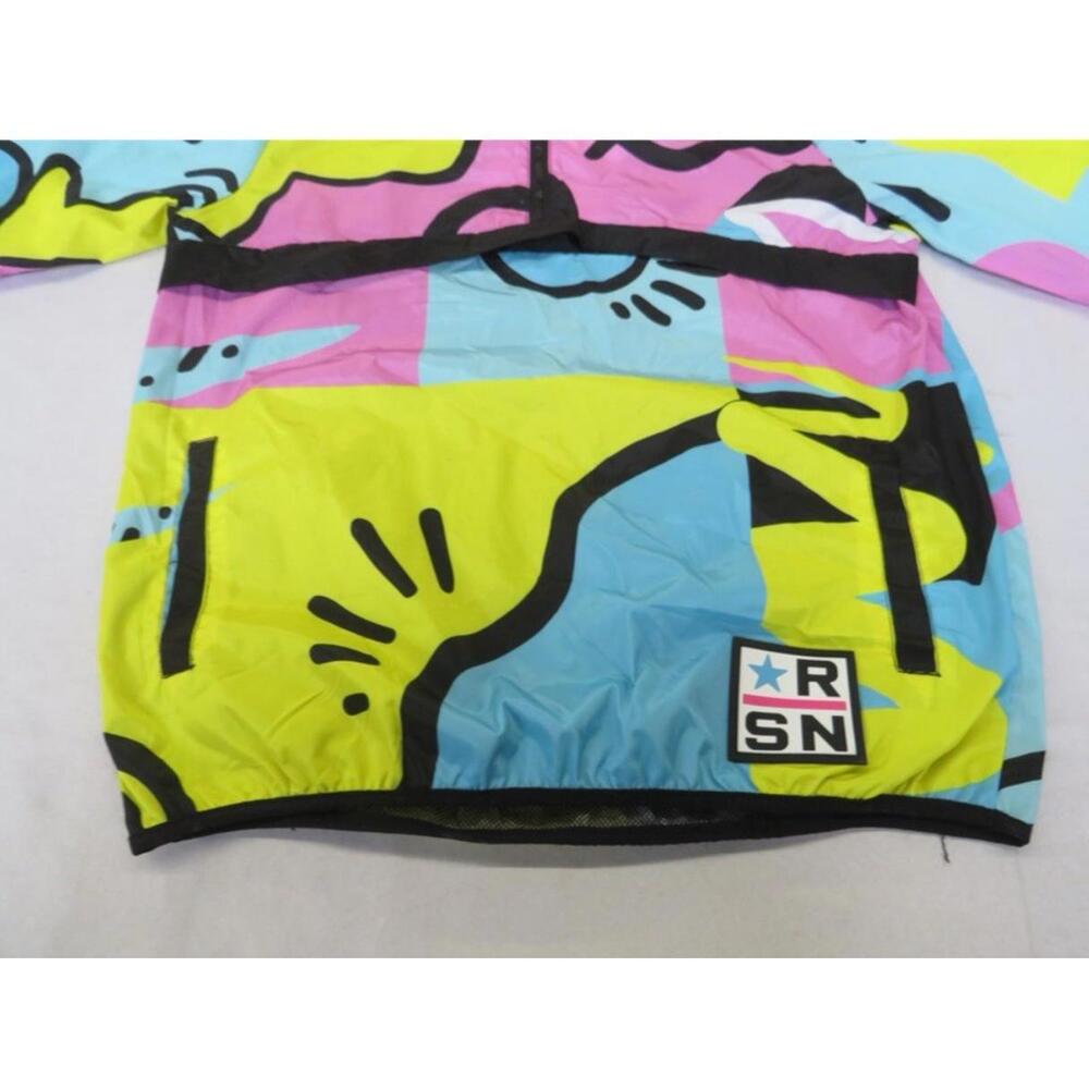 Reason Men’s RELAX ANORAK 80s Colorful Pullover Hoodie Windbreaker Jacket Large - Picture 12 of 16